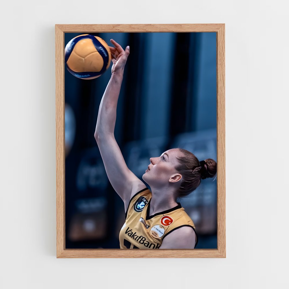 Poster Volley Jaune – affiche Volleyball (vue 4)